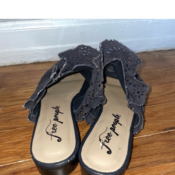 Free People Sienna Lace Eyelet Slip-On Pointed Toe Mules - Picture 5 of 6